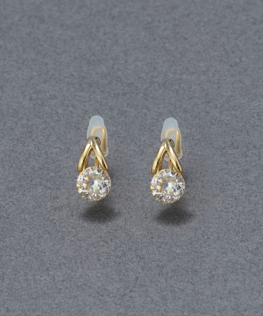 Phoebe「【金属アレルギー対応】【痛くないシリーズ】ルーセントビジューライトフィットイヤリング　ゴールド」|イヤリング|