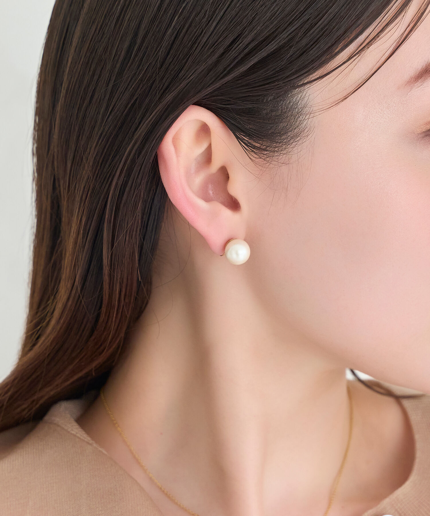 Phoebe「【痛くないシリーズ/金属アレルギー対応】パールリウムライトフィットイヤリング/一粒パール」|イヤリング|