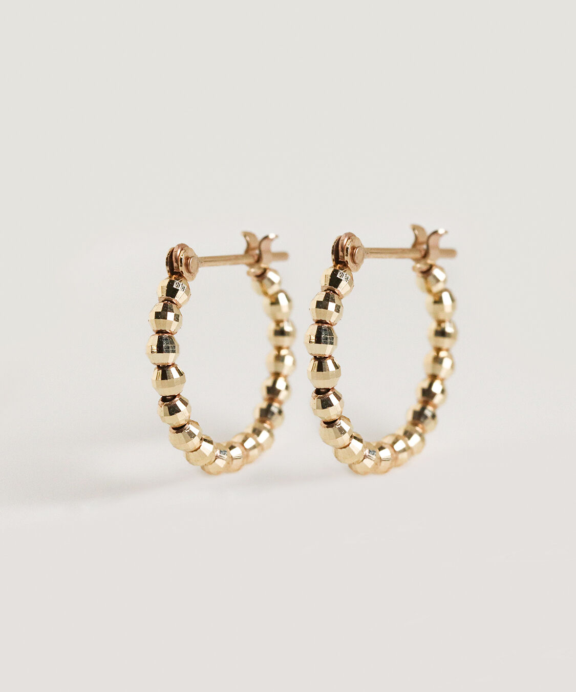  「ゴールド ミラーボール スナップ フープ ピアス | K10YG」|ピアス|K10 イエローゴールド