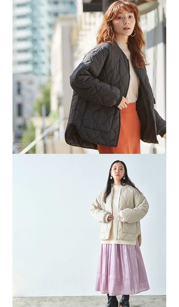 BACKYARD FAMILY「コート 秋 ショート丈 レディース 通販 ノーカラーコート キルティングコート」|その他|