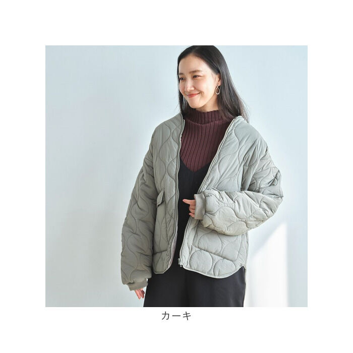 BACKYARD FAMILY「コート 秋 ショート丈 レディース 通販 ノーカラーコート キルティングコート」|その他|