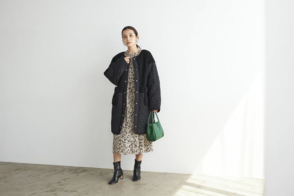 BACKYARD FAMILY「キルティングコート レディース 通販 ノーカラーコート ロングコート ノーカラージャケット 上着」|その他|