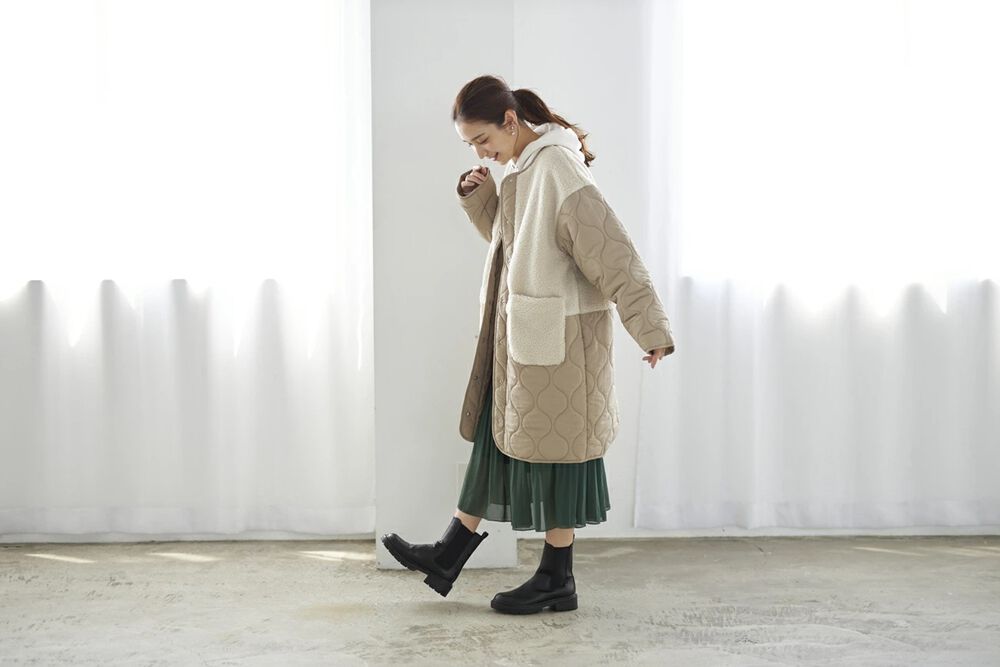 BACKYARD FAMILY「キルティングコート レディース 通販 ノーカラーコート ロングコート ノーカラージャケット 上着」|その他|