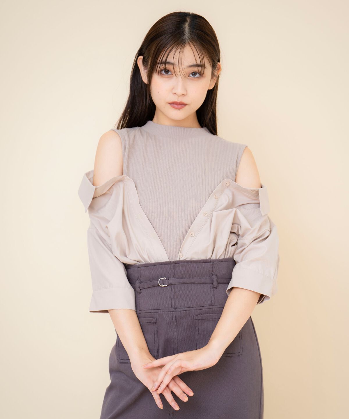 REDYAZEL「シャツレイヤードトップス」|Tシャツ・カットソー|