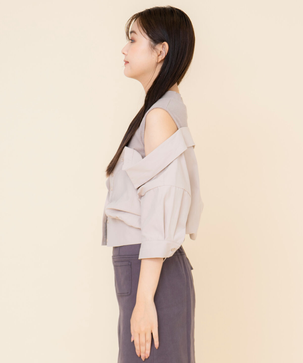 REDYAZEL「シャツレイヤードトップス」|Tシャツ・カットソー|