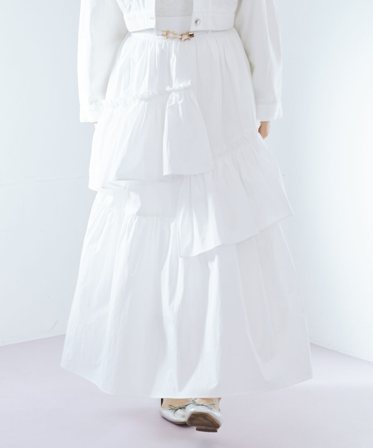 REDYAZEL「アシメティアードボリュームスカート」|フレア|