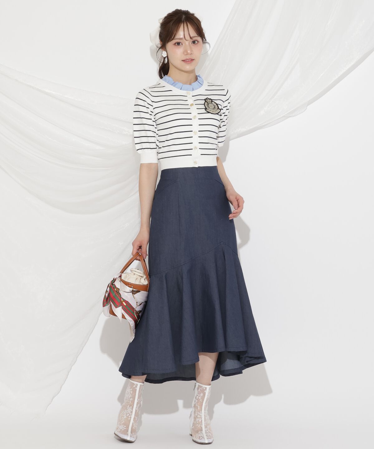 WILLSELECTION「襟フリル付きカーディガン」|カーディガン|