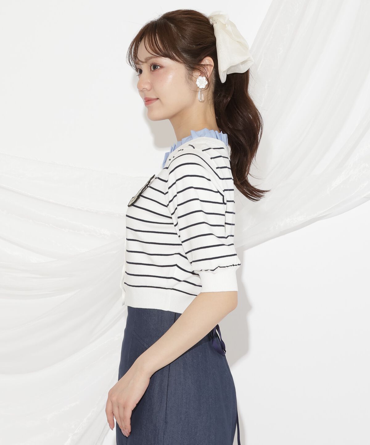 WILLSELECTION「襟フリル付きカーディガン」|カーディガン|