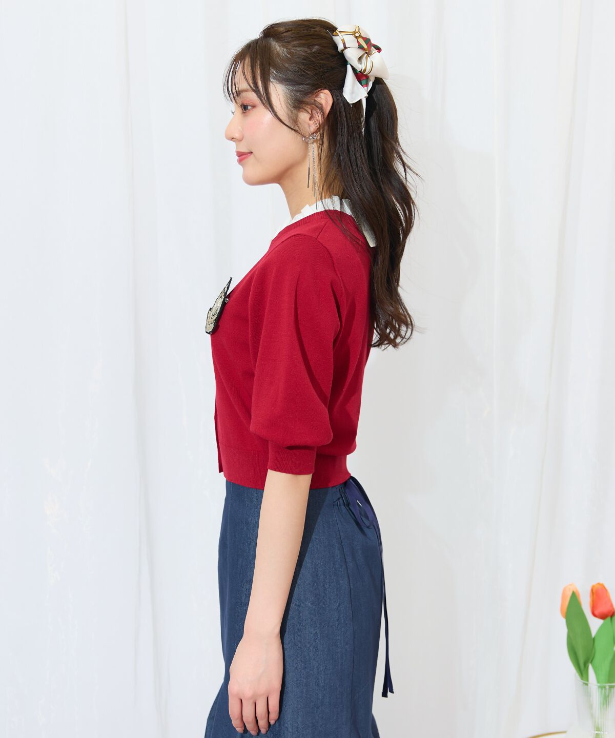 WILLSELECTION「襟フリル付きカーディガン」|カーディガン|