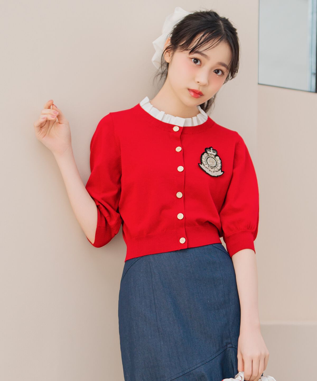 WILLSELECTION「襟フリル付きカーディガン」|カーディガン|