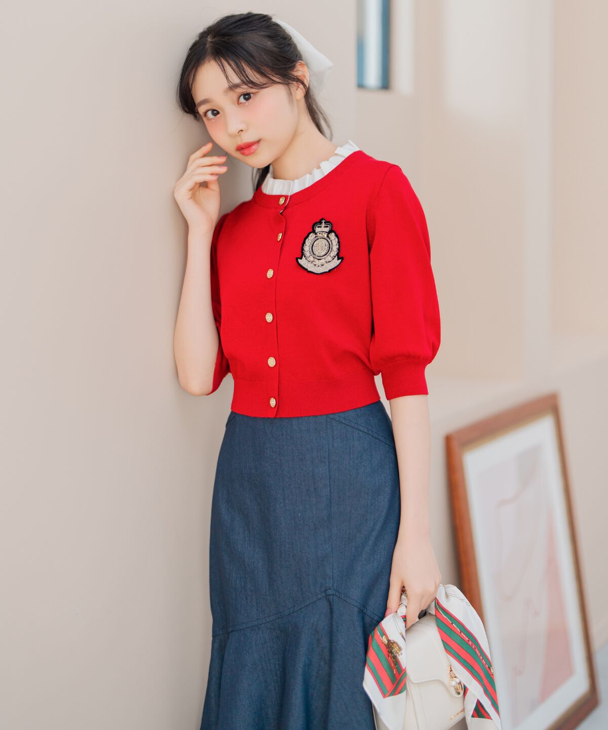 WILLSELECTION「襟フリル付きカーディガン」|カーディガン|