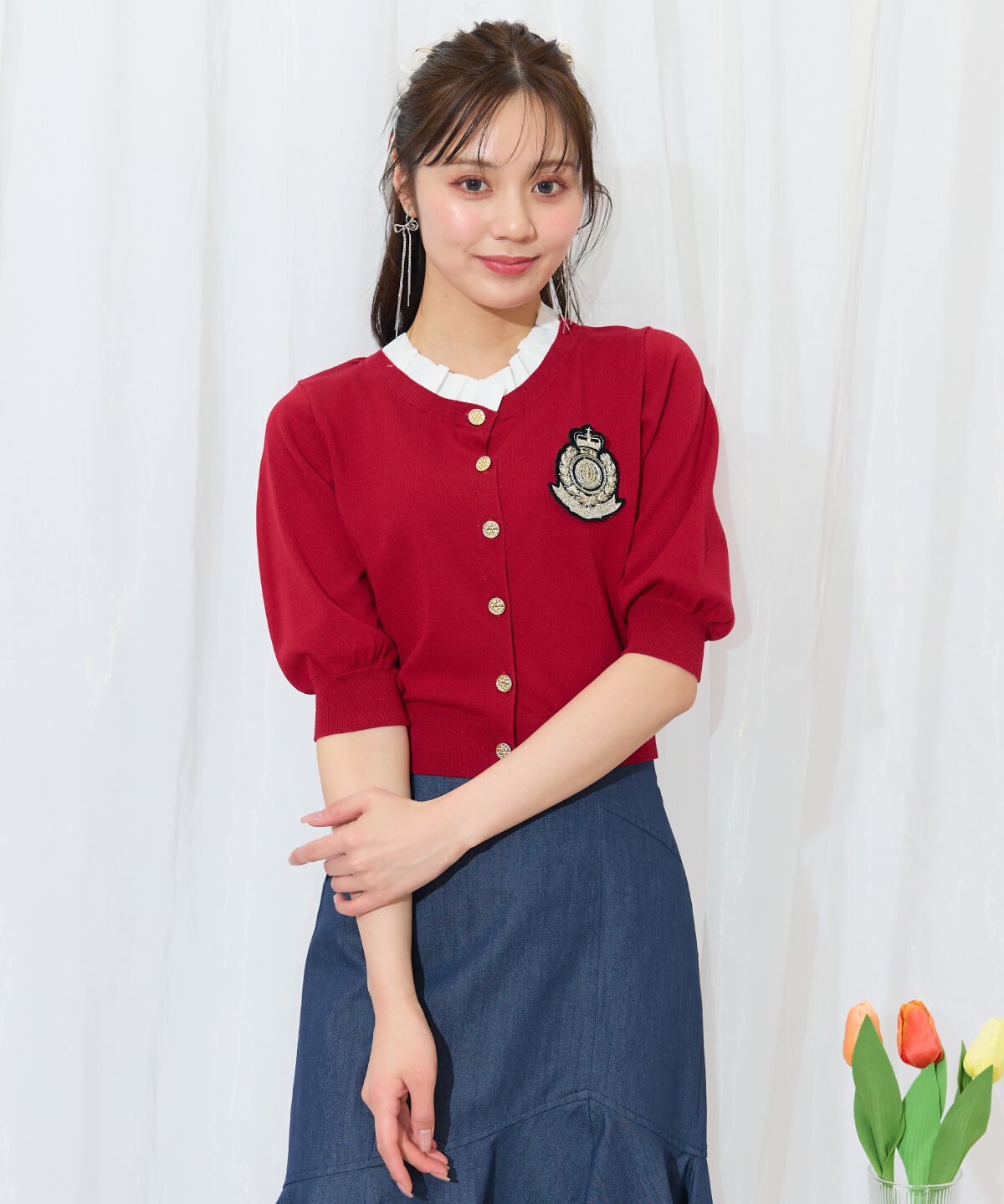 WILLSELECTION「襟フリル付きカーディガン」|カーディガン|