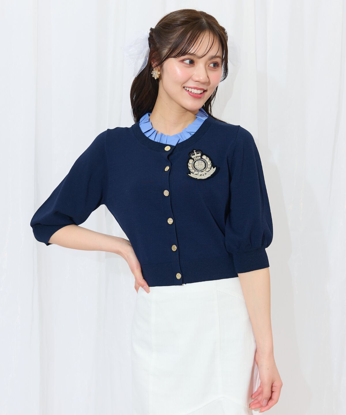 WILLSELECTION「襟フリル付きカーディガン」|カーディガン|