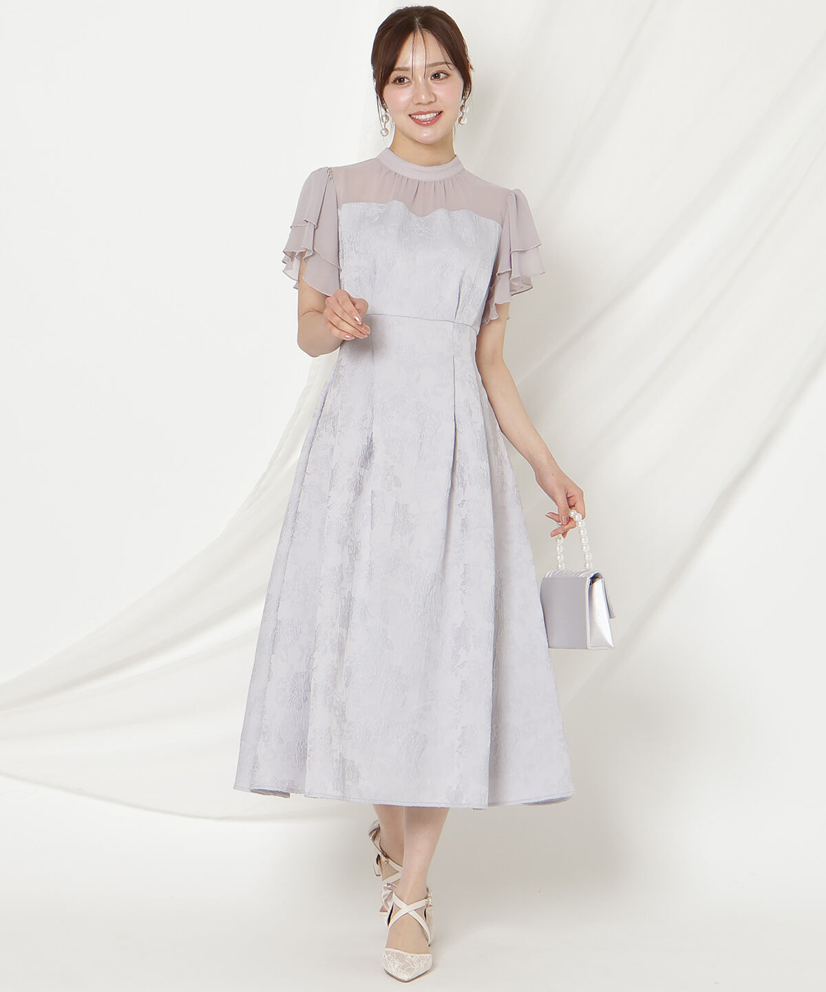 WILLSELECTION「ジャガードタックフレアワンピース」|ドレス|ラベンダー