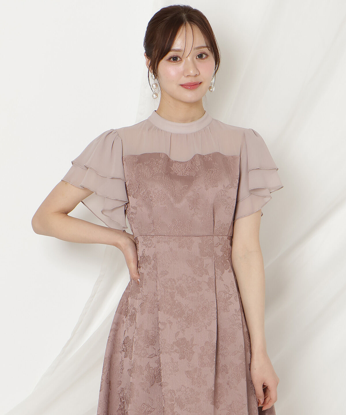 WILLSELECTION「ジャガードタックフレアワンピース」|ドレス|