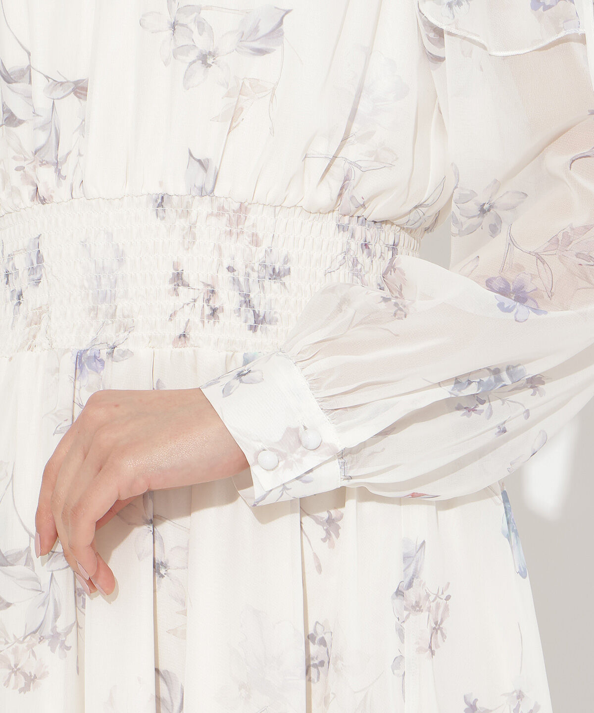 WILLSELECTION「フラワープリントフリルスリーブワンピース」|ワンピース|