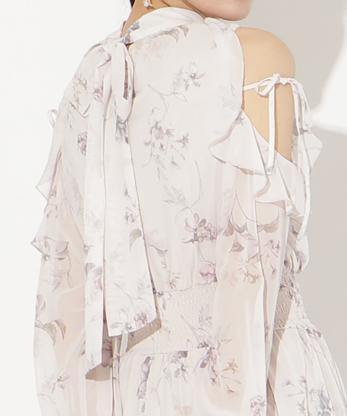 WILLSELECTION「フラワープリントフリルスリーブワンピース」|ワンピース|