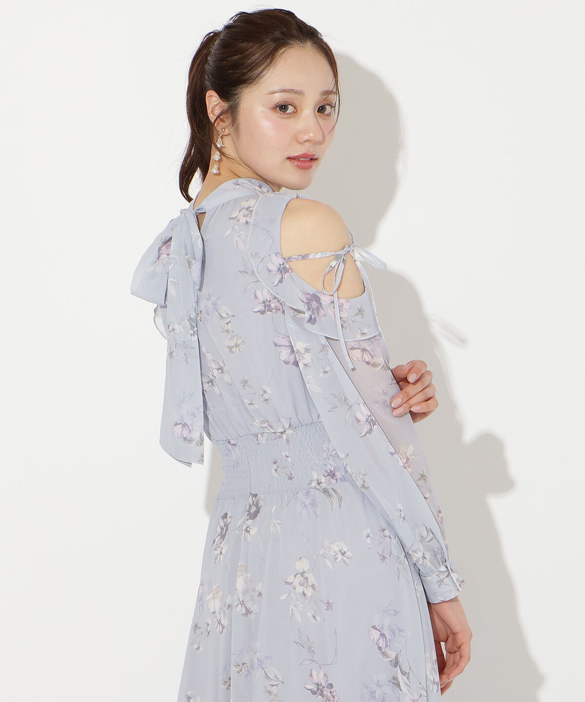 WILLSELECTION「フラワープリントフリルスリーブワンピース」|ワンピース|