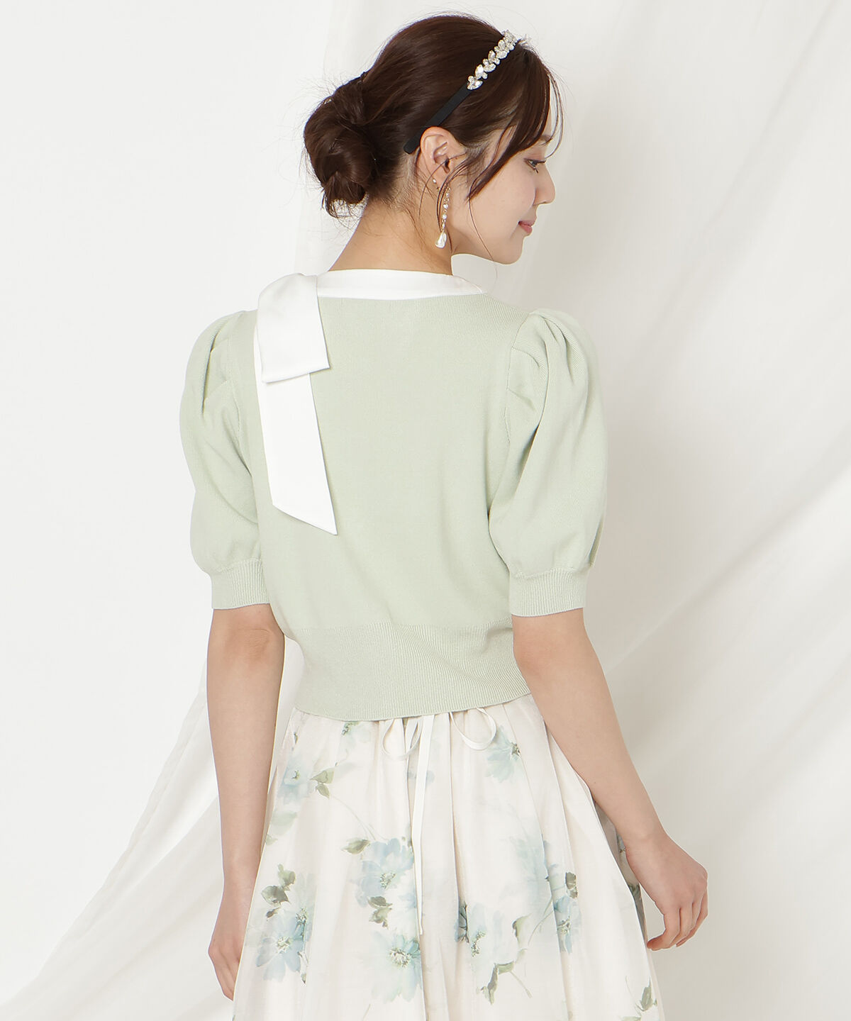 WILLSELECTION「リボンパフカーディガン」|カーディガン|