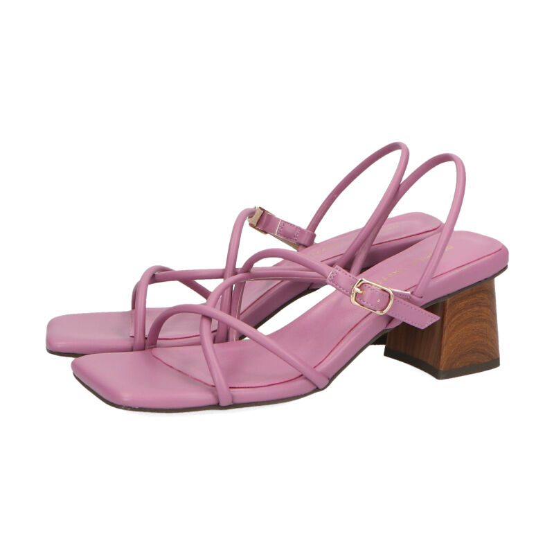 ORiental TRaffic「【アウトレット価格】チューブストラップウッドヒールサンダル/21216 トレンド 人気 ヒール7cm」|サンダル|