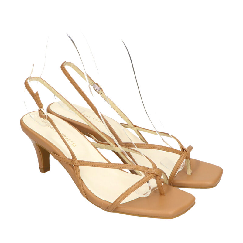 ORiental TRaffic「【定番】スクエアトゥトングヒールサンダル/21239 サンダル 人気 トレンド ヒール6.8cm」|サンダル|