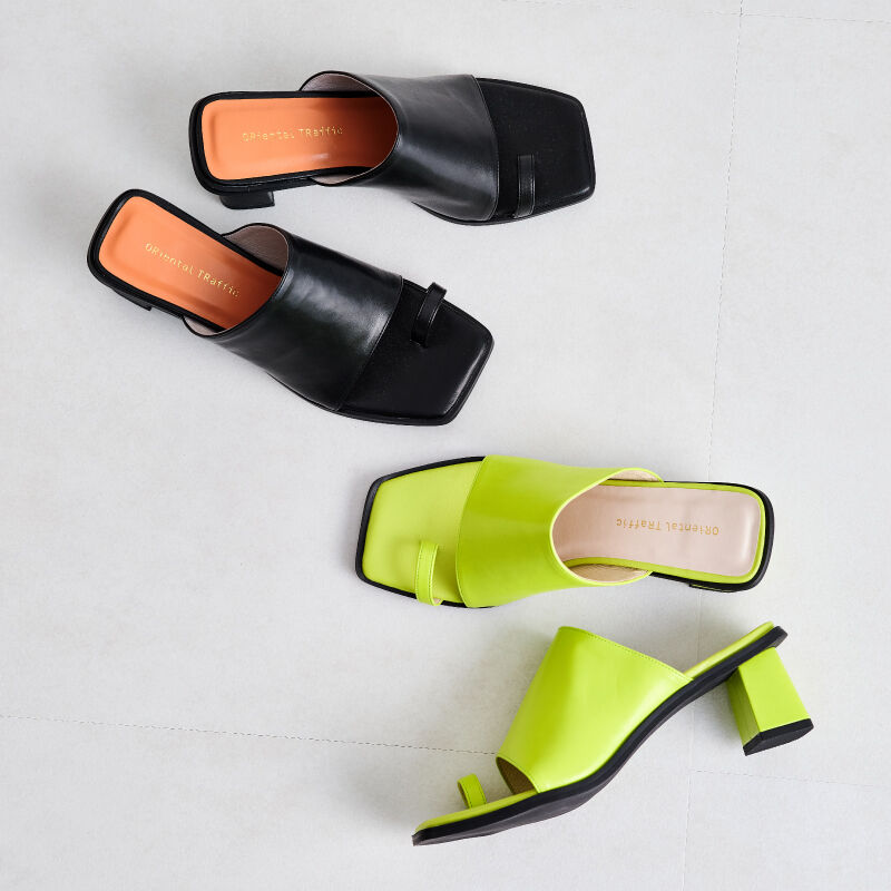 ORiental TRaffic「【アウトレット価格】変形ヒール甲深トングサンダル/31252 トング サンダル 人気 トレンド」|サンダル|