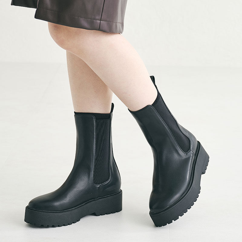 ORiental TRaffic「厚底 ミドル丈 サイドゴアブーツ /31439 ミドルブーツ」|ショートブーツ|