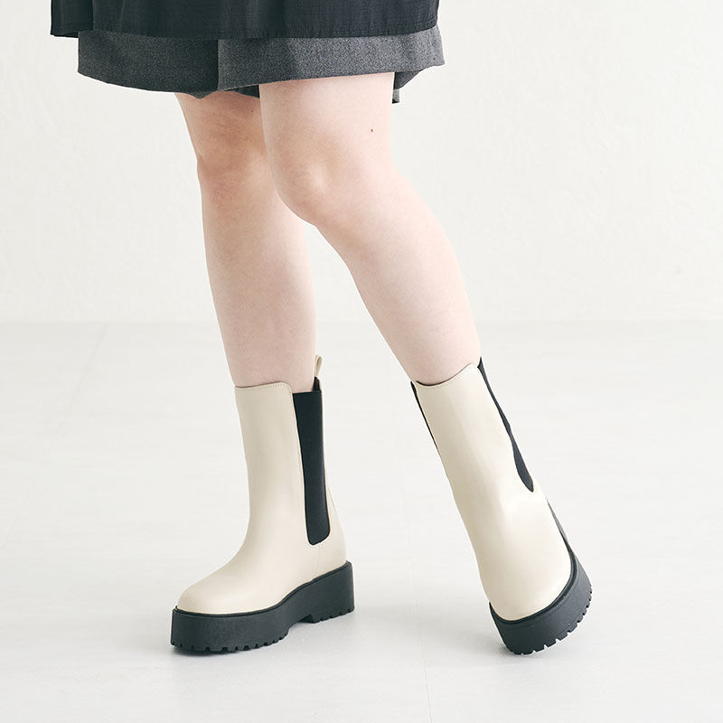 ORiental TRaffic「厚底 ミドル丈 サイドゴアブーツ /31439 ミドルブーツ」|ショートブーツ|