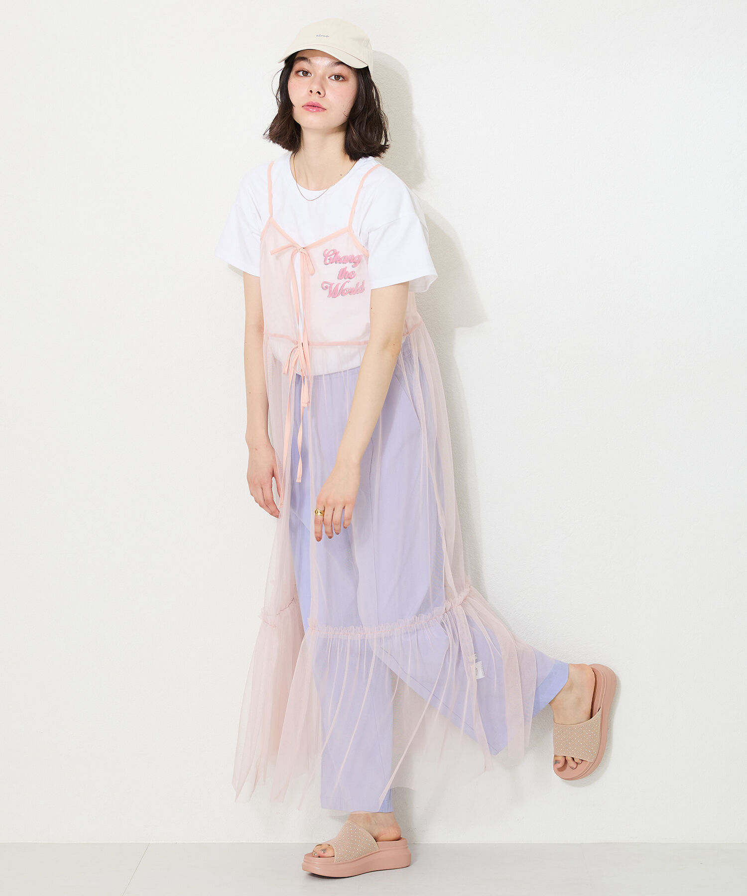 WA Oriental TRaffic「【トレンド】ラインストーンニットミュールサンダル/42204 人気 売れてる」|サンダル|