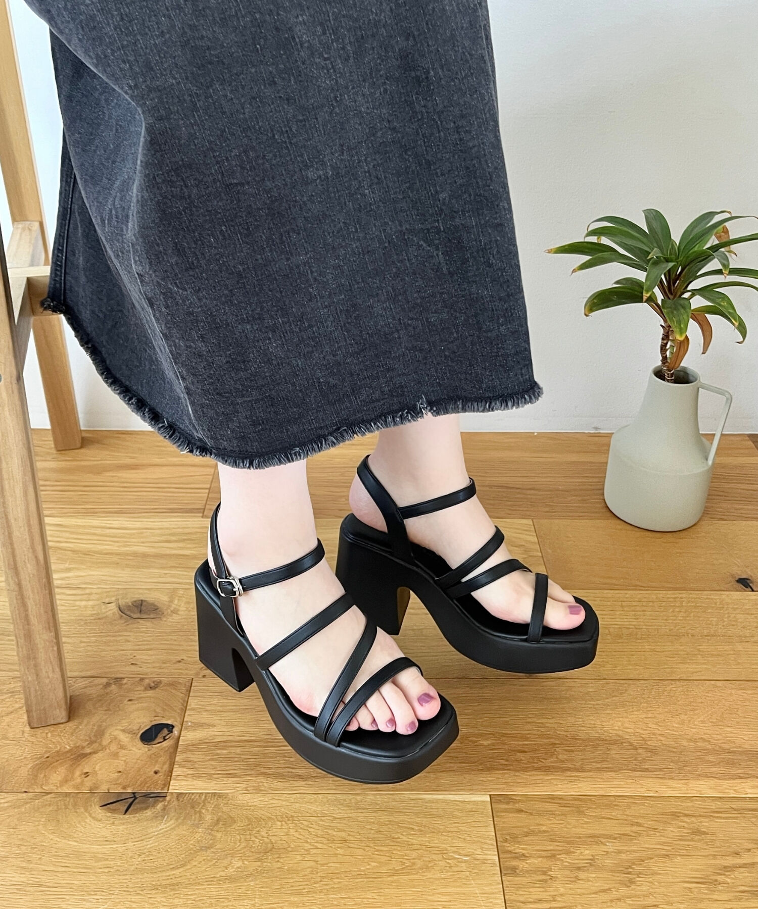 ORiental TRaffic「ナローストラップ厚底サンダル/41212」|サンダル|