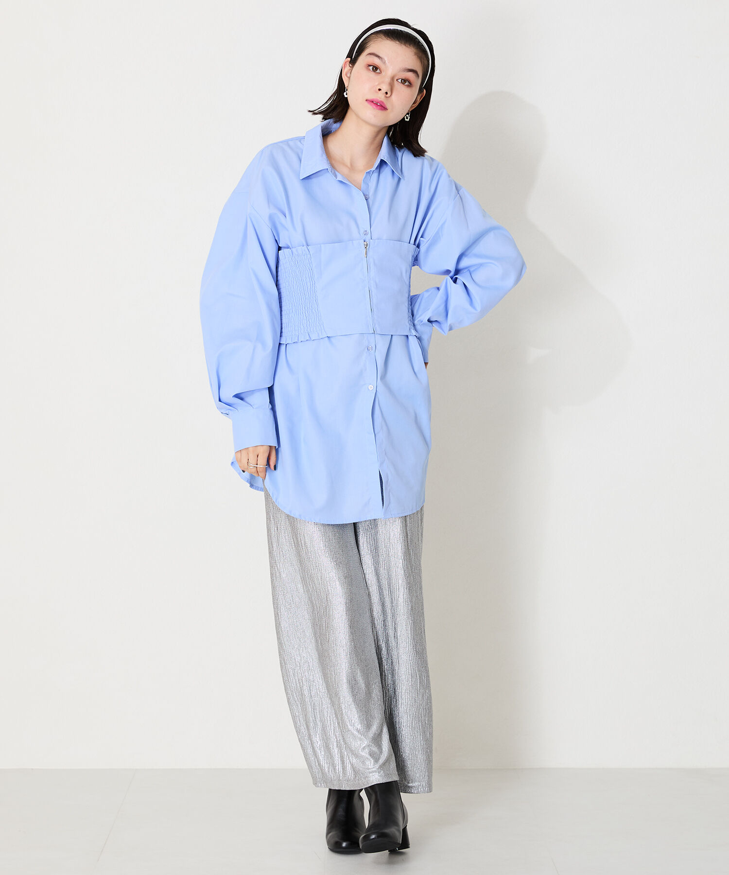 WA Oriental TRaffic「●2024秋冬新作●ラインストーン切替ショートブーツ/42404」|ショートブーツ|