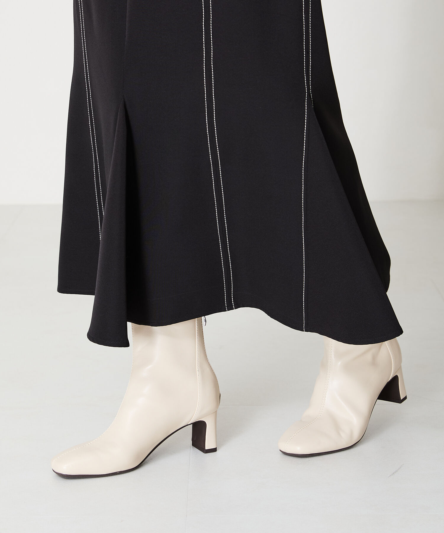 ORiental TRaffic「●2024秋冬新作●ストレッチヒールバックジップブーツ/41406」|ショートブーツ|BEIGE