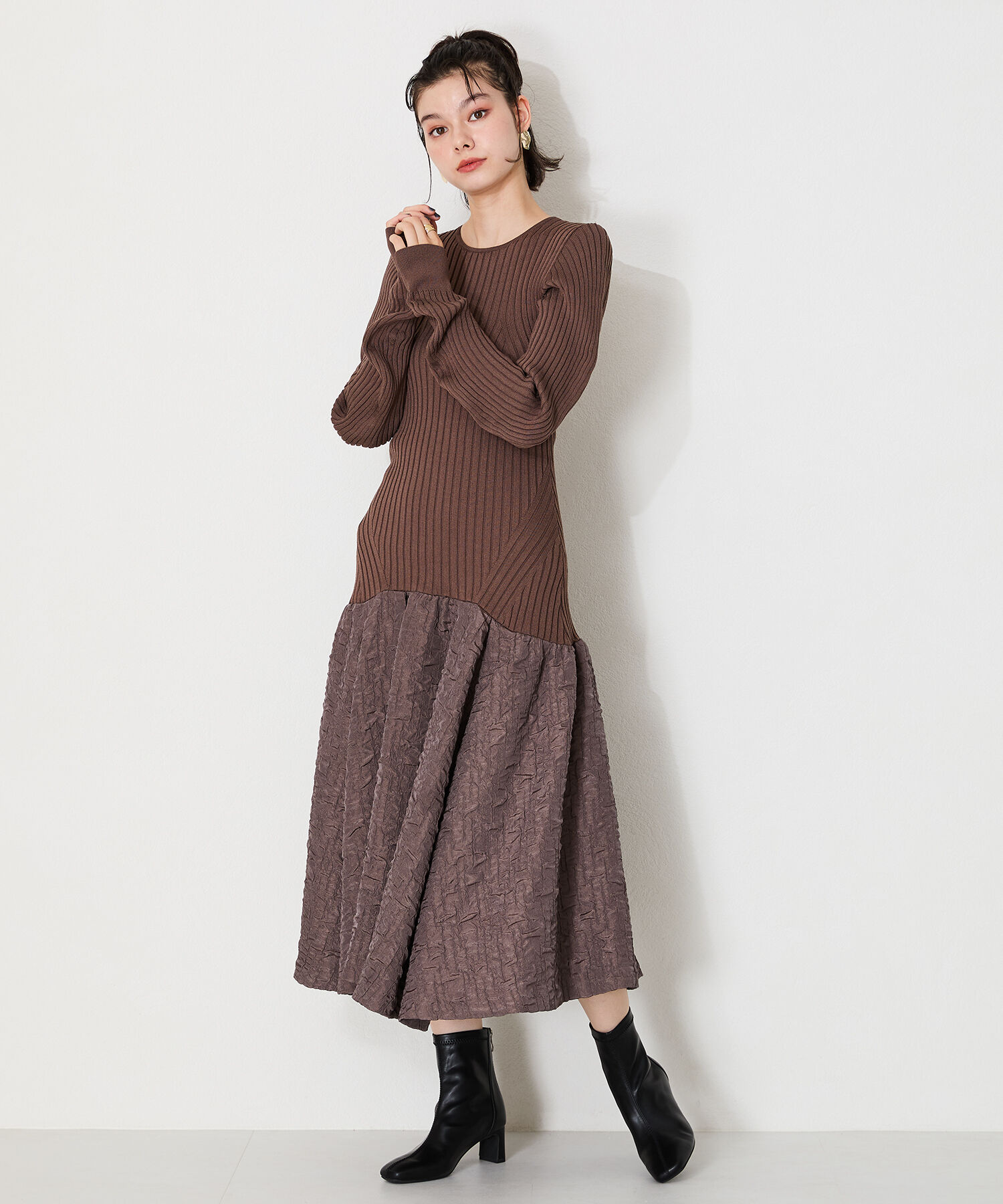 ORiental TRaffic「●2024秋冬新作●ストレッチヒールバックジップブーツ/41406」|ショートブーツ|