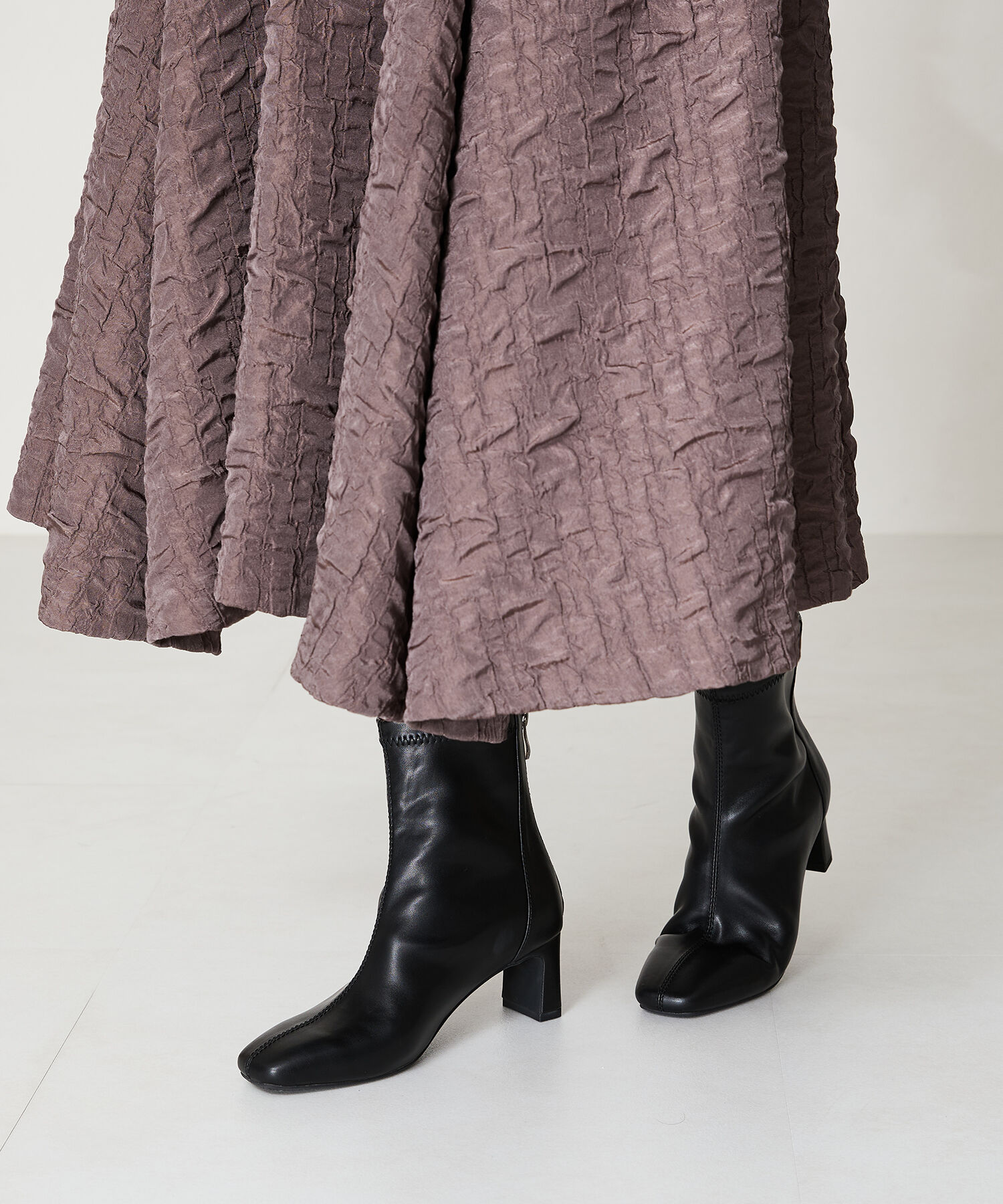 ORiental TRaffic「●2024秋冬新作●ストレッチヒールバックジップブーツ/41406」|ショートブーツ|