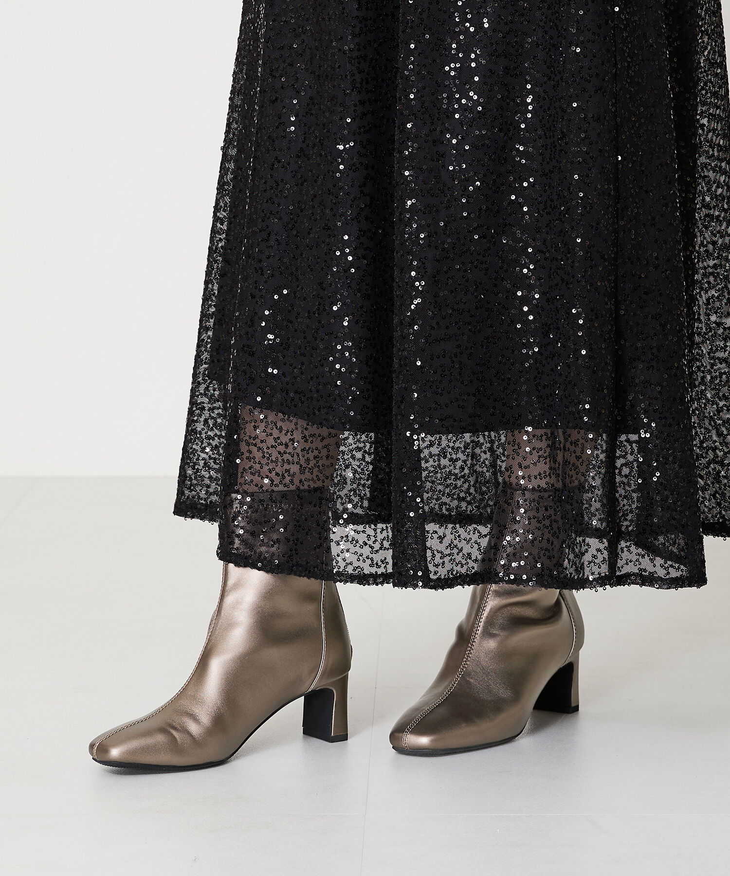 ORiental TRaffic「●2024秋冬新作●ストレッチヒールバックジップブーツ/41406」|ショートブーツ|