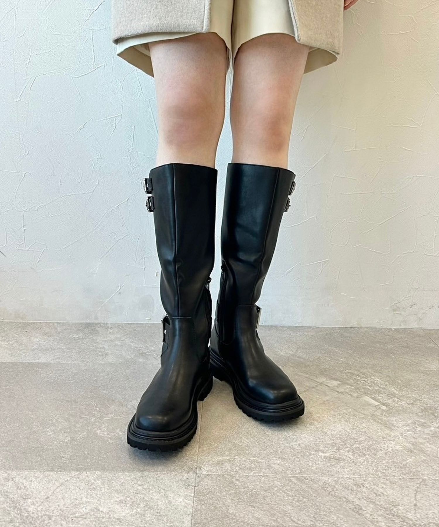 ORiental TRaffic「ベルトデザイン ロングブーツ /41504 ゆったり エンジニアブーツ」|ロングブーツ|