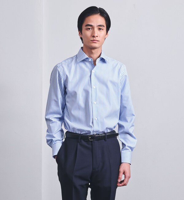 UNITED ARROWS「イージーケア AG オルタネイト ストライプ セミワイドカラーシャツ -抗菌防臭-」|シャツ・ブラウス|