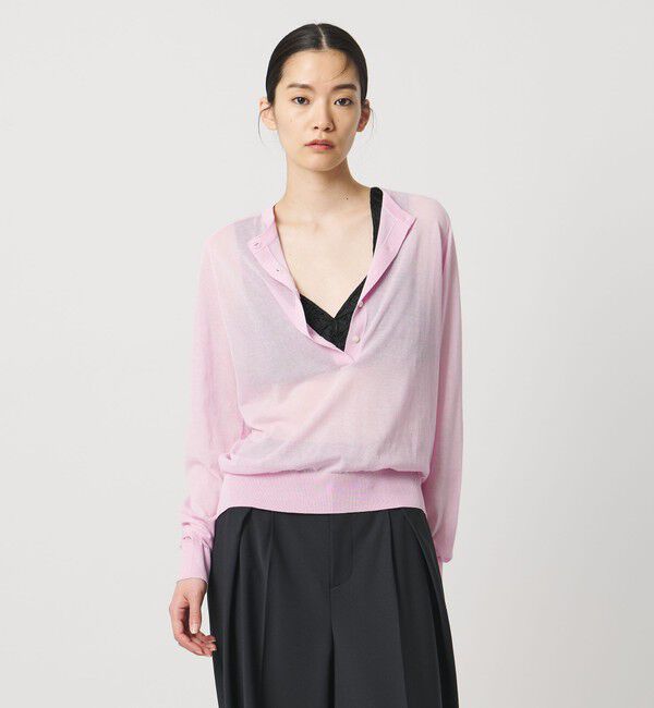 AEWEN MATOPH「＜AEWEN MATOPH＞シアーヘンリーネックニット ‐ ウォッシャブル ‐」|ニット・セーター|