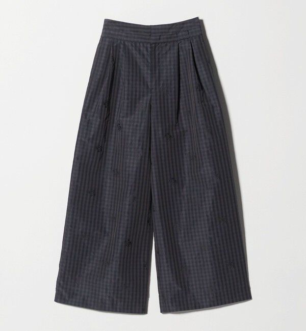 UNITED ARROWS「ギンガムチェック フラワー ジャガード ワイドパンツ ‐ウォッシャブル‐」|その他|BLACK