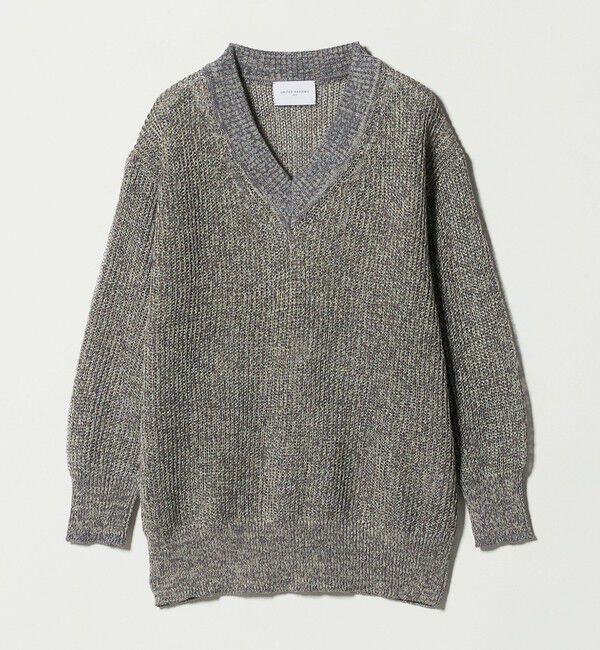 UNITED ARROWS「カラーヤーン Vネック ニット ‐ウォッシャブル‐」|ニット・セーター|DK.GRAY