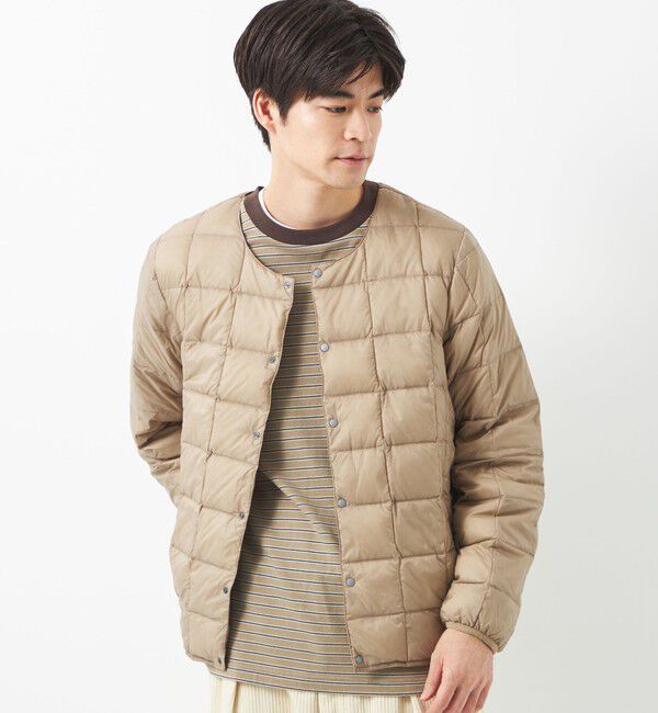 UNITED ARROWS green label relaxing「＜TAION＞ベーシック クルーネック ボタン インナー ダウンジャケット」|ダウン|BEIGE