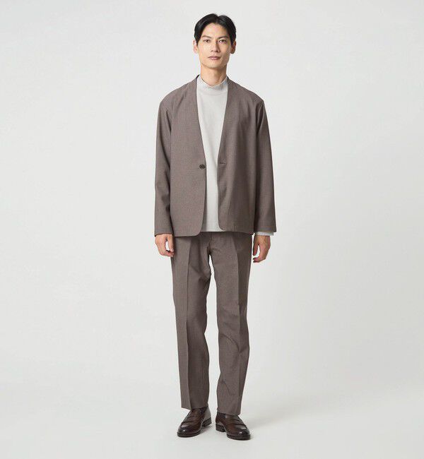 UNITED ARROWS green label relaxing「A+ ウールライク 1B ノーカラージャケット -ウォッシャブル・ストレッチ-」|ノーカラージャケット|