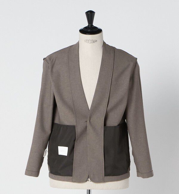 UNITED ARROWS green label relaxing「A+ ウールライク 1B ノーカラージャケット -ウォッシャブル・ストレッチ-」|ノーカラージャケット|