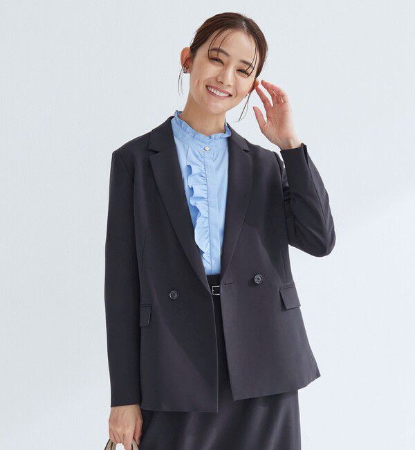 UNITED ARROWS green label relaxing「［size SHORTあり］パウドレ ダブル ジャケット ウォッシャブル ストレッチ」|テーラードジャケット|NAVY