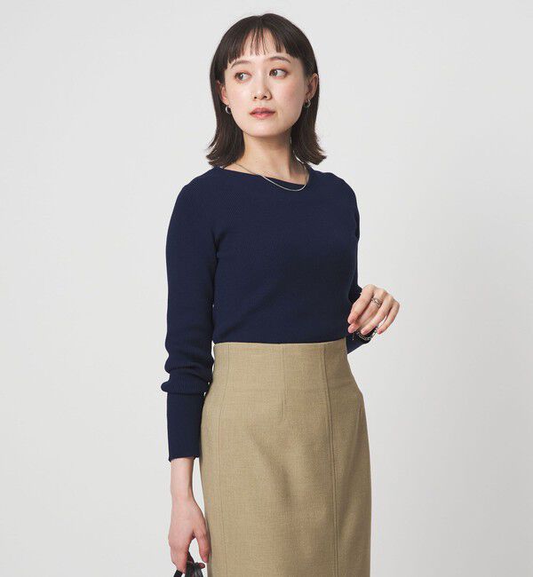 UNITED ARROWS green label relaxing「＜1_OF MINE＞リブ アシンメトリー ネック プルオーバー ニット」|ニット・セーター|