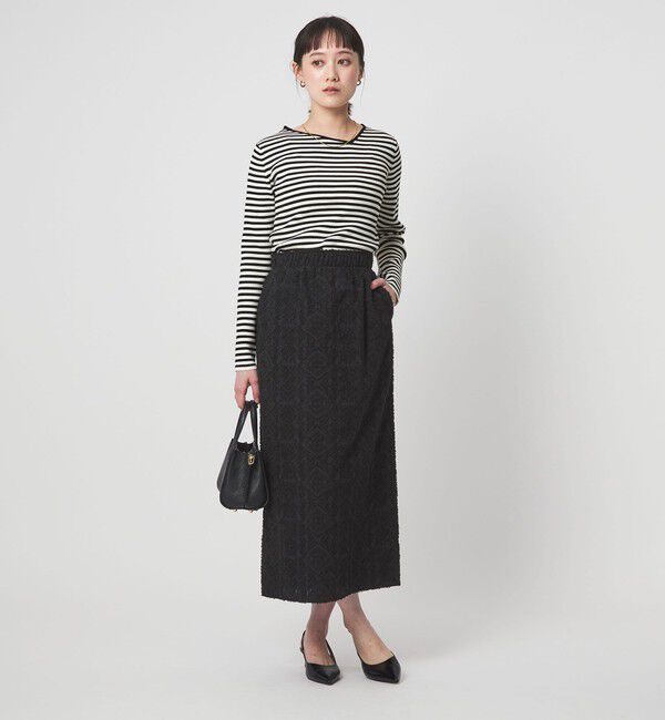 UNITED ARROWS green label relaxing「＜1_OF MINE＞リブ アシンメトリー ネック プルオーバー ニット」|ニット・セーター|