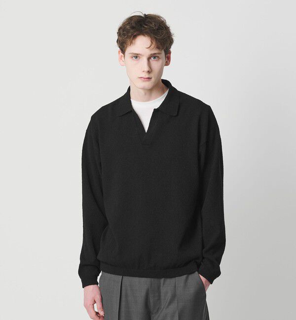 BEAUTY&YOUTH UNITED ARROWS「クリンプ コットン ポロスキッパー ニット」|ニット・セーター|