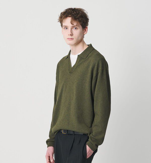 BEAUTY&YOUTH UNITED ARROWS「クリンプ コットン ポロスキッパー ニット」|ニット・セーター|
