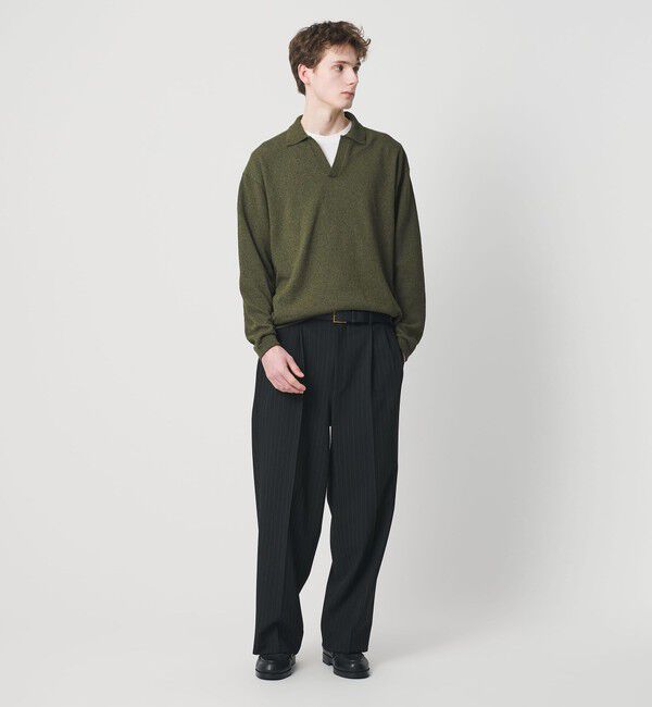 BEAUTY&YOUTH UNITED ARROWS「クリンプ コットン ポロスキッパー ニット」|ニット・セーター|