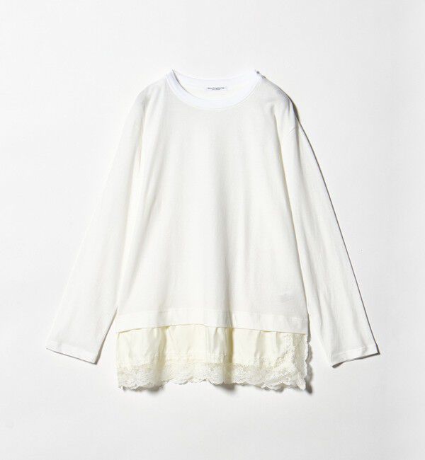 BEAUTY&YOUTH UNITED ARROWS「レースドッキング　ロングスリーブTシャツ」|Tシャツ・カットソー|